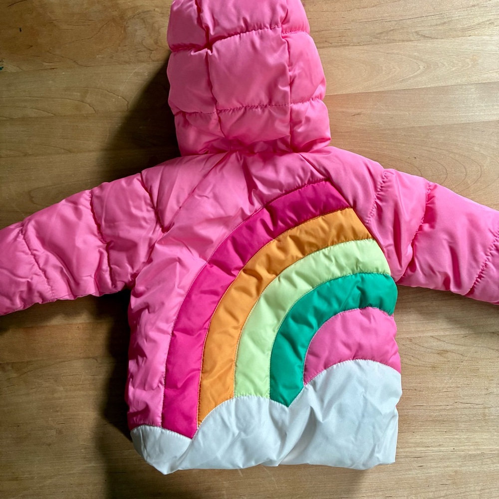 VGUC winter rainbow baby jacket